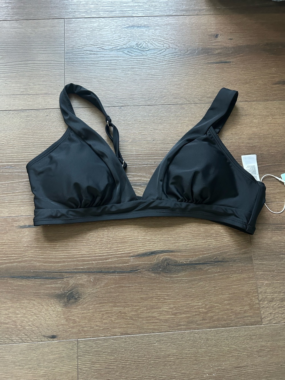 Cupshe Black Triangle Bikini Top with Adjustable Straps